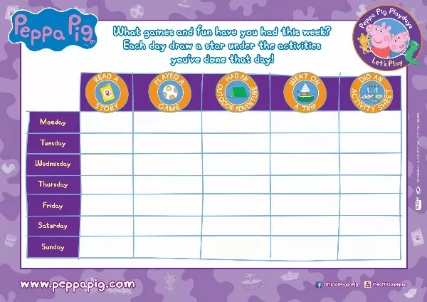 Peppa Pig Playdays Reward Chart